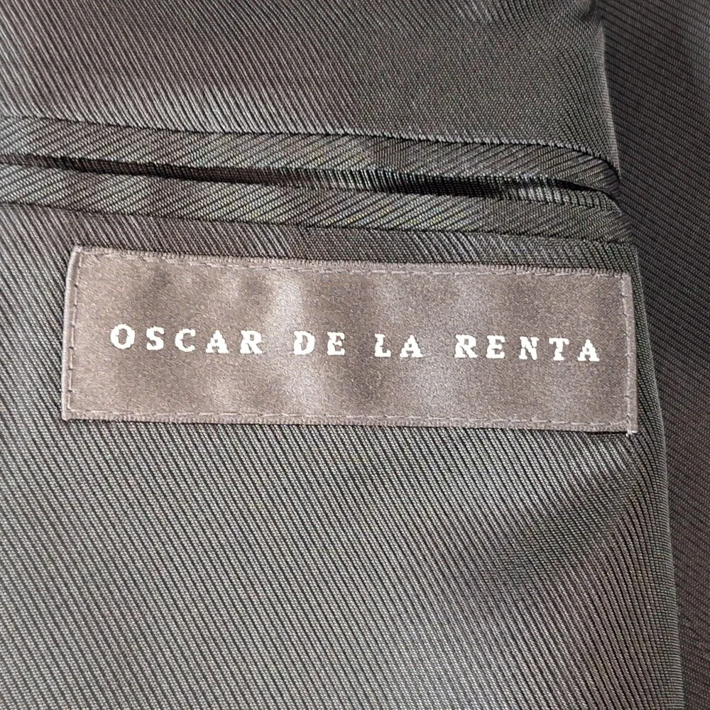 Oscar De La Renta Blazer Mens 46 Regular Blue Ventless 2 Button Gold Buttons